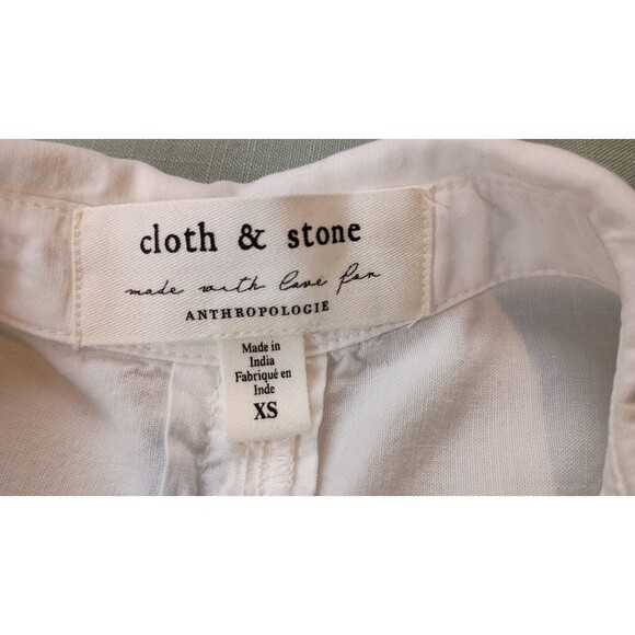 Cloth & Stone Anthropologie Womens White Button Down Shirt Size XS 100% Tencel - Picture 6 of 10